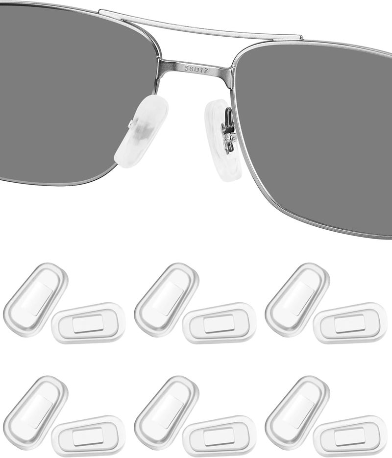 HILEEN 6 Pairs Nose Pads Covers, Slip-on Silicone Nose Pads Covers, Anti-slip Nose Bridge Pads for Eye Glasses Sunglasses - Image 1